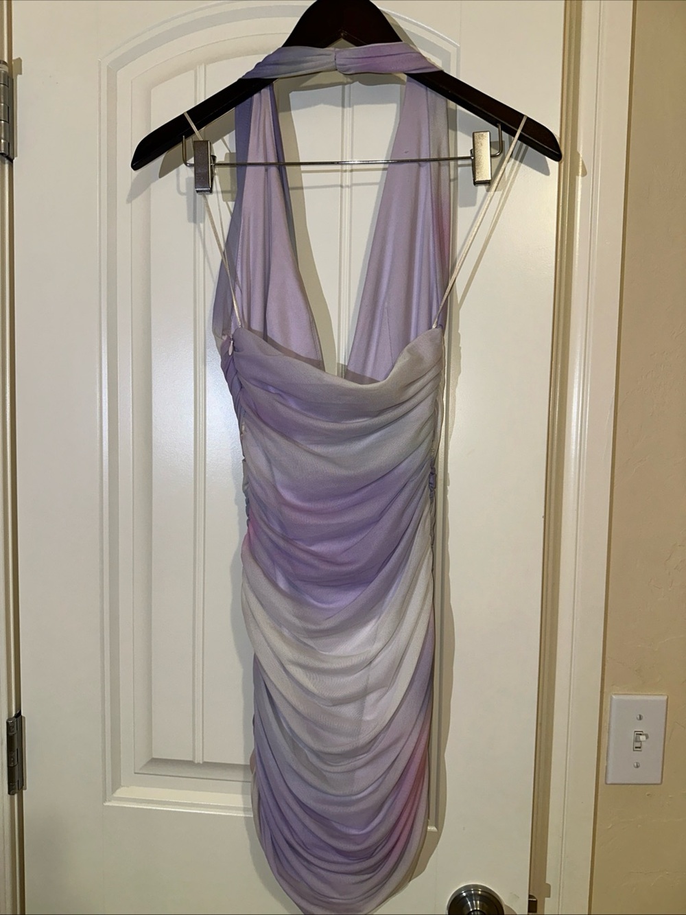 Zara Printed Draped Tulle Halter Mini Dress XS NWOT - Picture 6 of 6